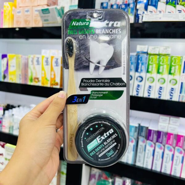 KIT EXTRA 3 EN 1 AU CHARBON – SOURIEZ NATURELLEMENT BLANC