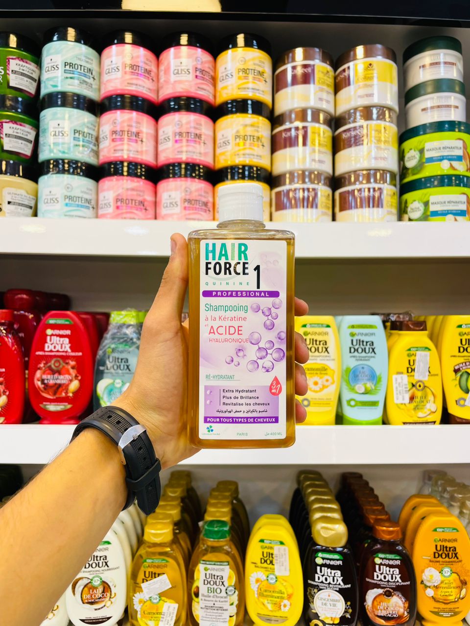 hair force shampoing hyaluronique Shampoing Hair Force 1 - Kératine & Acide Hyaluronique – Image 1